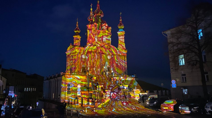 Kyiv's historical buildings illuminated by Swiss artist