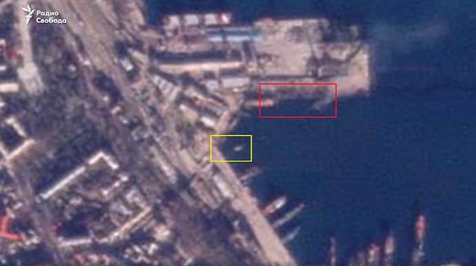 СМИ: Спутник показал еще одно затонувшее судно в Феодосии