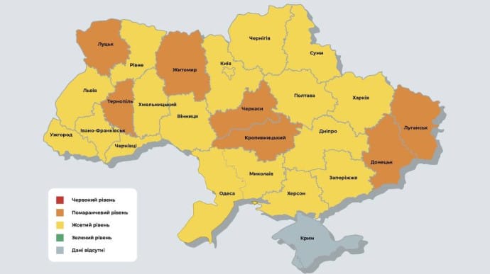 В Украине не осталось ни одной красной зоны, где свирепствует COVID
