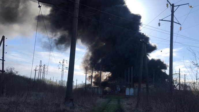 Missile strikes on Lviv Oblast: Traction power substation for Krasne station on fire