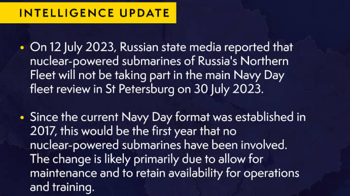 UK intelligence explains why nuclear submarines won’t take part in Russian Navy Day parade