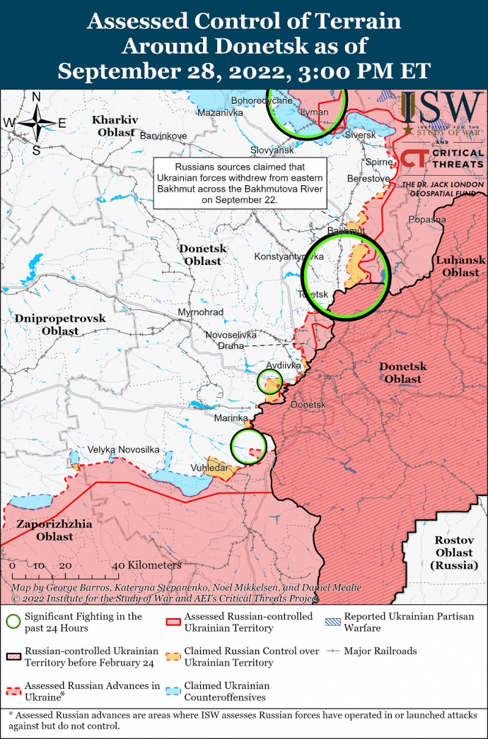 ISW прогнозира, че Русия може да бъде изправена пред колапс под Лиман