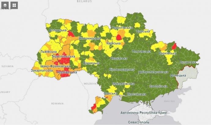 Новый карантинные зоны в Украине с 7 сентября