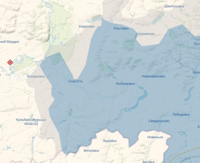 Нещодавно Снагость була ще під контролем України, deepstatemap