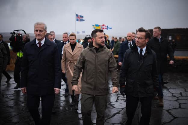 Zelenskyy at the Ukraine-Northern Europe Summit.