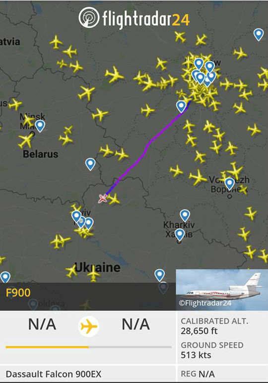 Самолет Медведчука возвращается из Москвы прямым сообщением
