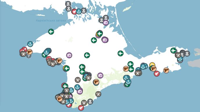 Журналисты опубликовали карту с военными объектами России в Крыму