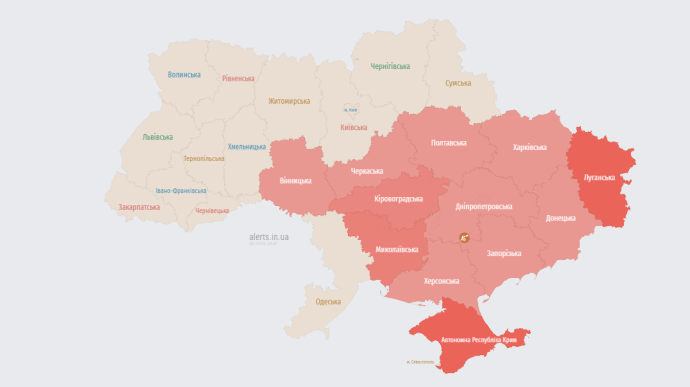 У низці областей України оголошували про загрозу ударних БпЛА та балістики