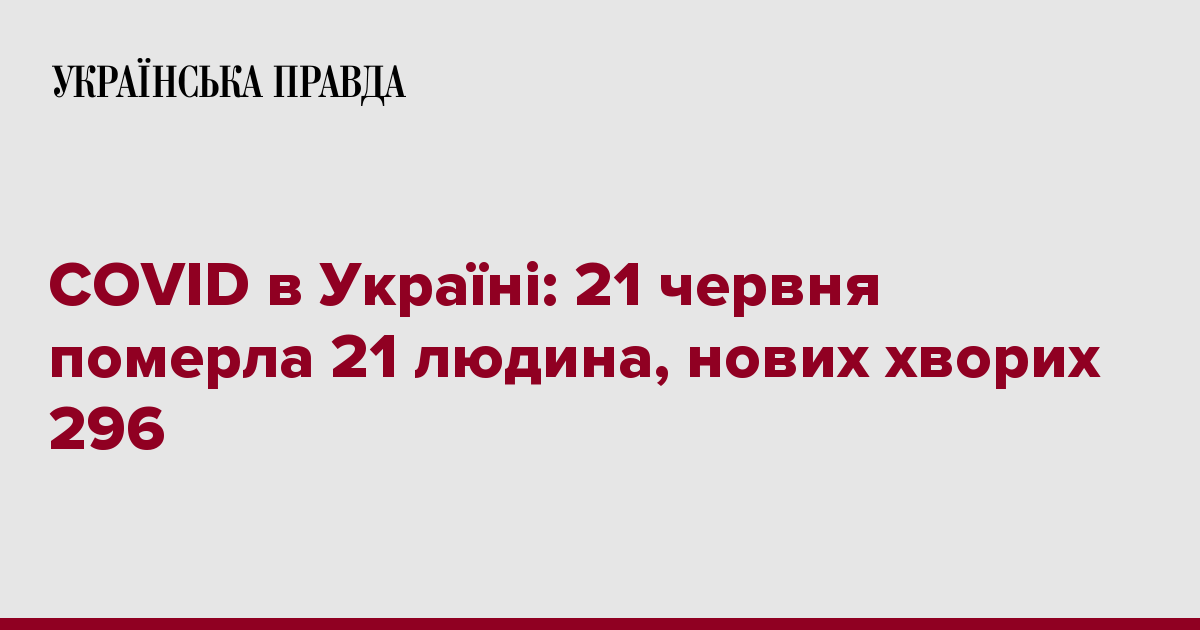 COVID в Україні: 21 червня померла 21 людина, нових хворих ...