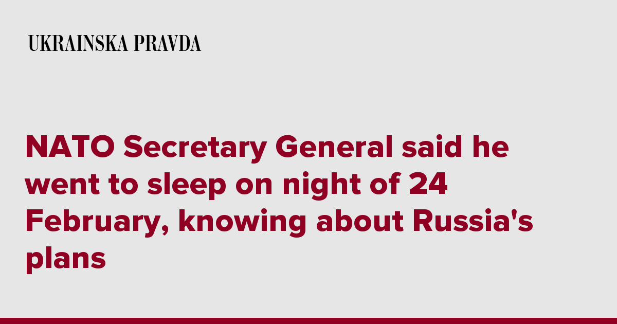 NATO Secretary General Said He Went To Sleep On Night Of 24 February ...