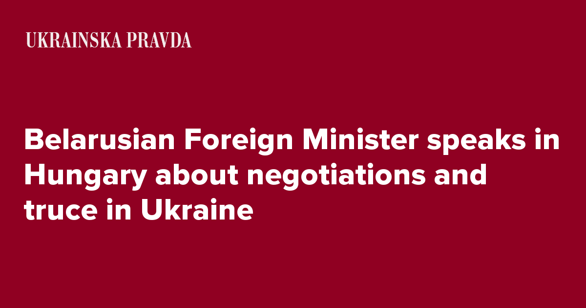 Belarusian Foreign Minister Speaks In Hungary About Negotiations And ...