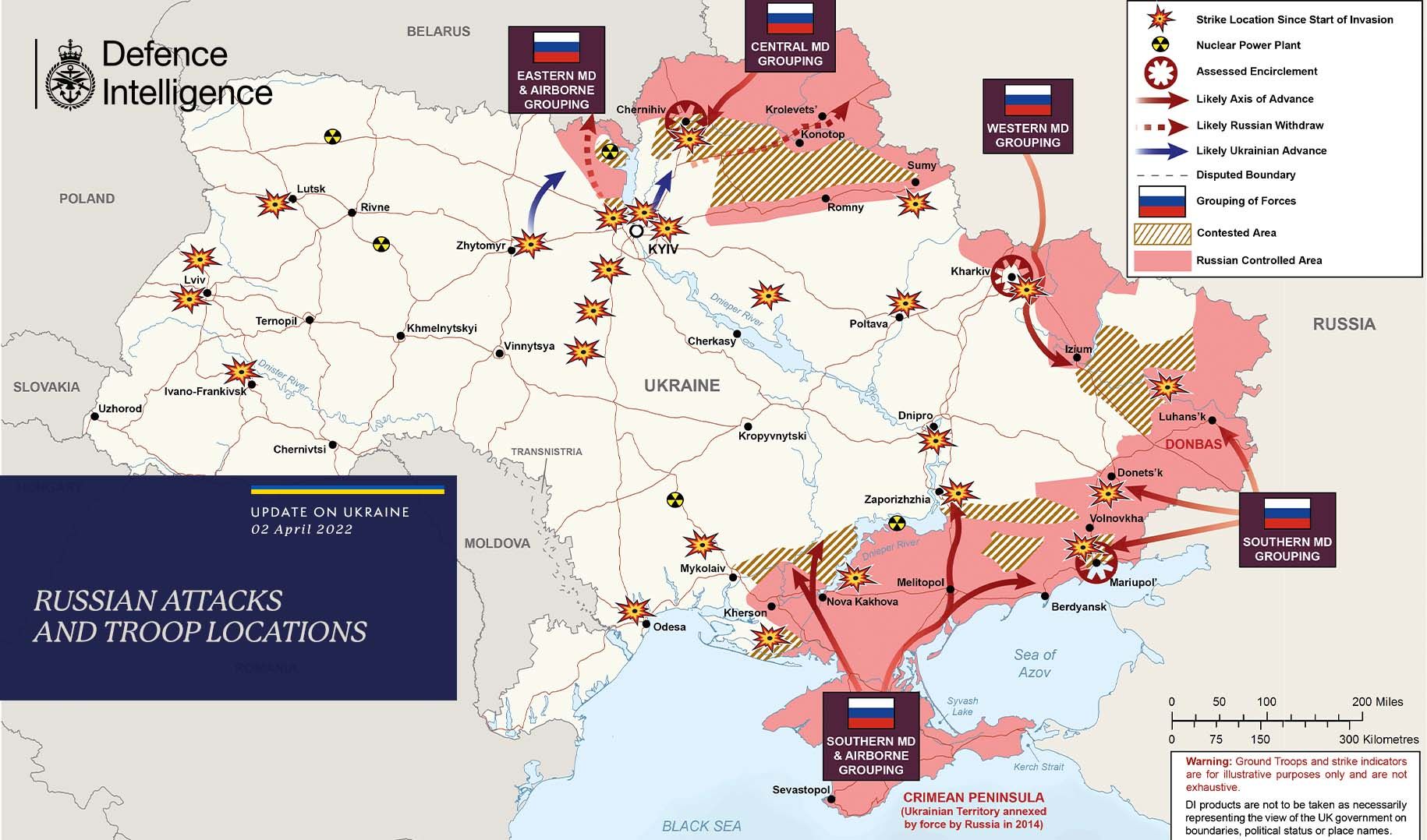 Британская разведка показала, какие территории Украины контролируютроссийские войска