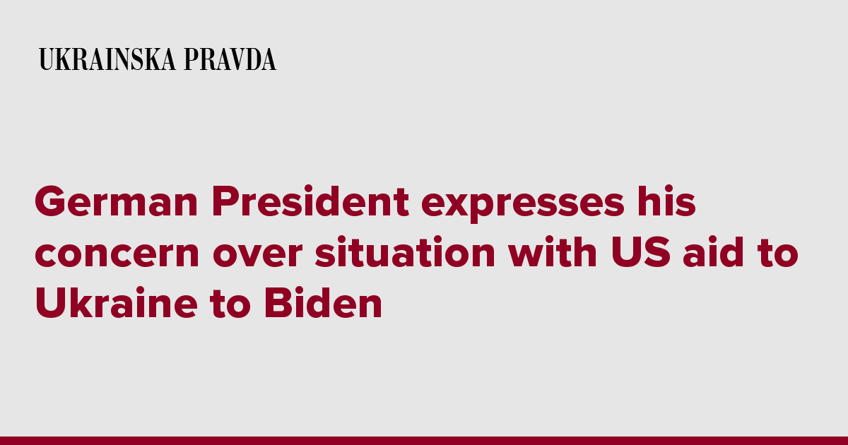 German President expresses his concern over situation with US aid to Ukraine to Biden