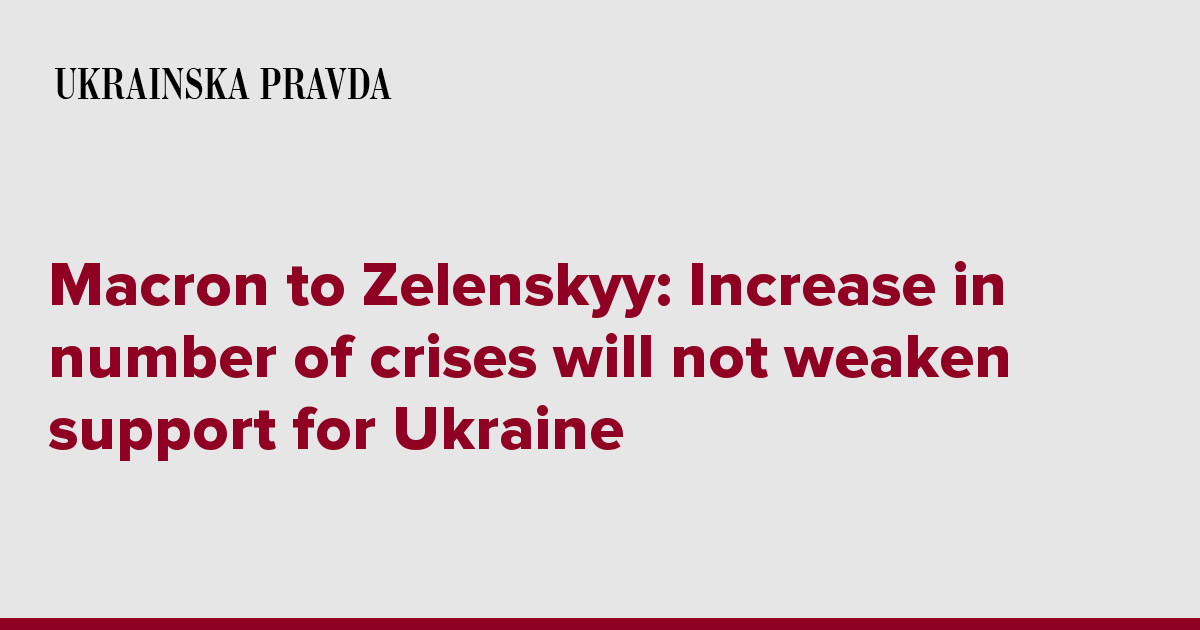 Macron to Zelenskyy: Increase in number of crises will not weaken support for Ukraine