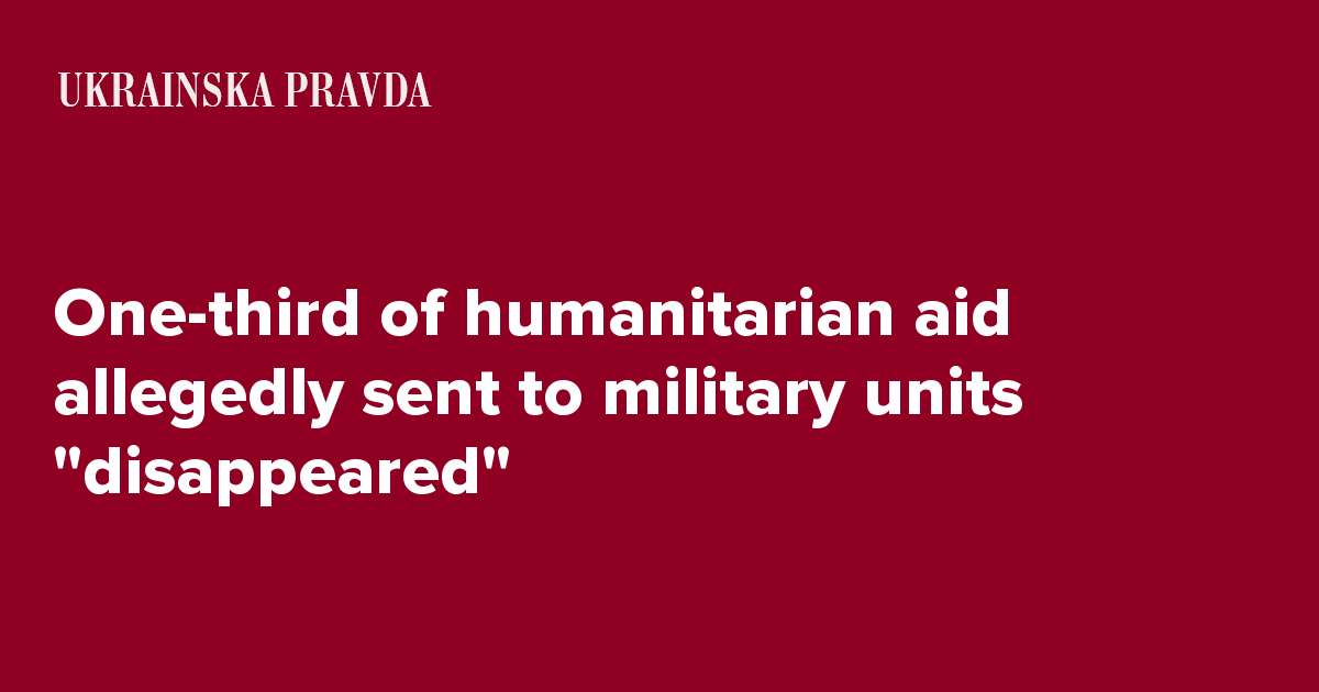 One-third of humanitarian aid allegedly sent to military units ?disappeared?