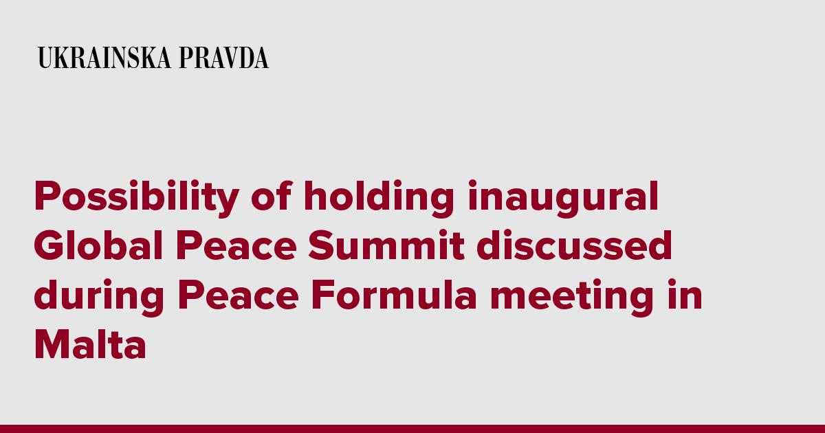 Possibility of holding inaugural Global Peace Summit discussed during Peace Formula meeting in Malta