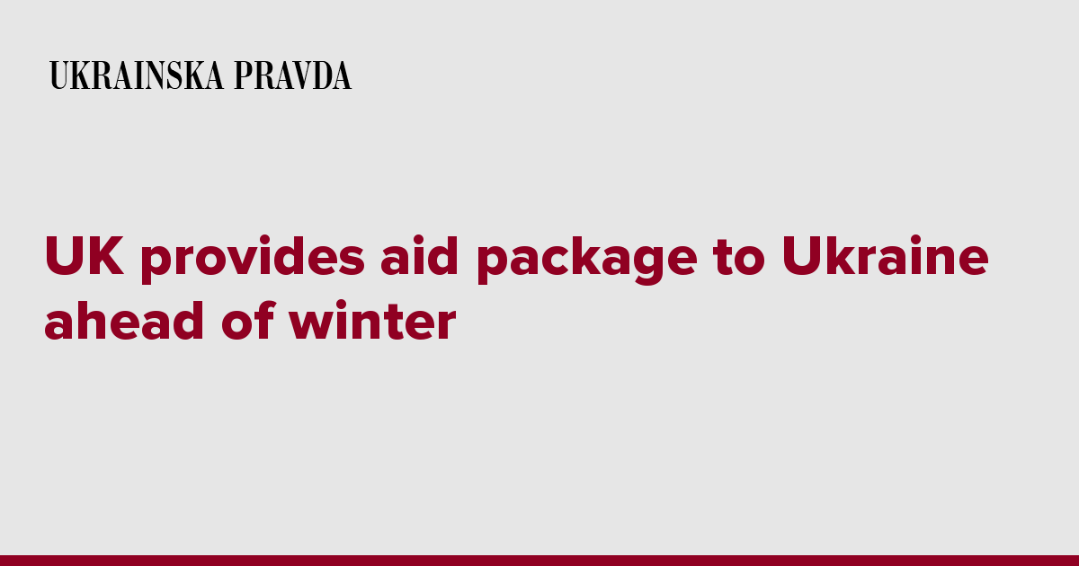 UK provides aid package to Ukraine ahead of winter