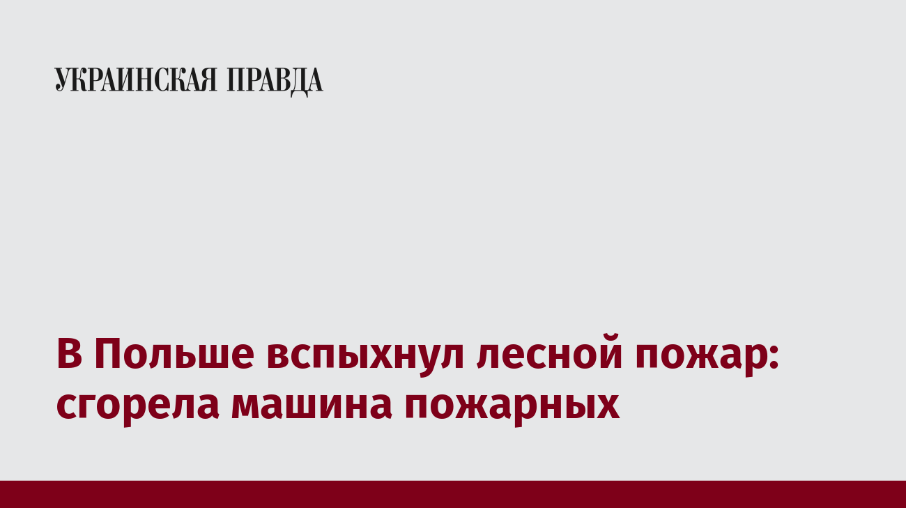 В Польше вспыхнул лесной пожар: сгорела машина пожарных | Украинская правда