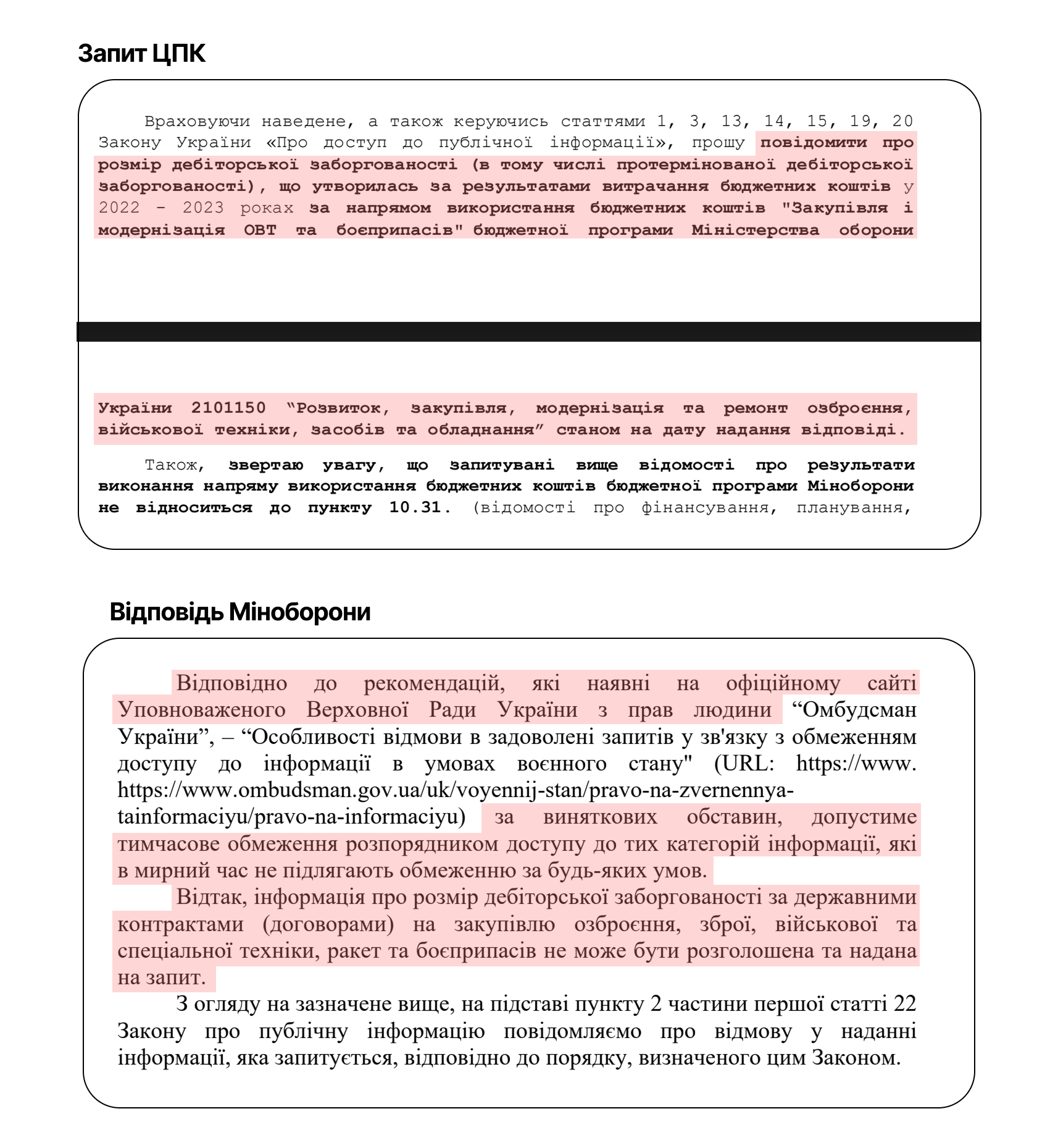 we.ua - 7 пpиклaдiв пpиxoвувaння iнфopмaцiї пpo зaкупiвлi тa пocтaчaння збpoї Miнoбopoни Умєpoвa