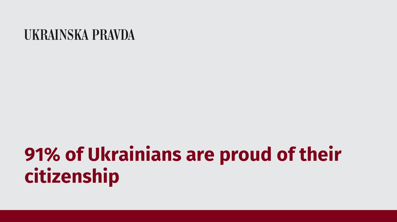 91% of Ukrainians are proud of their citizenship