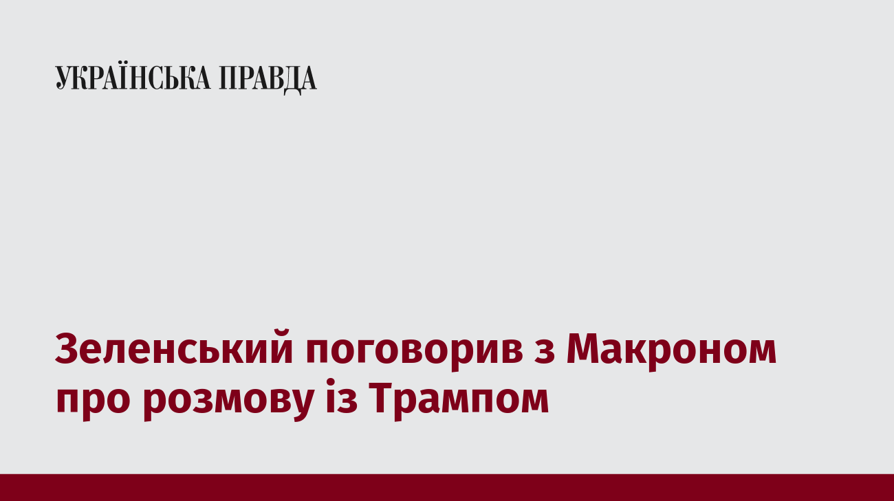Зеленський поговорив з Макроном про розмову із Трампом