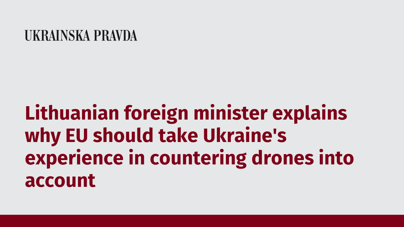 Lithuanian foreign minister explains why EU should take Ukraine's experience in countering drones into account