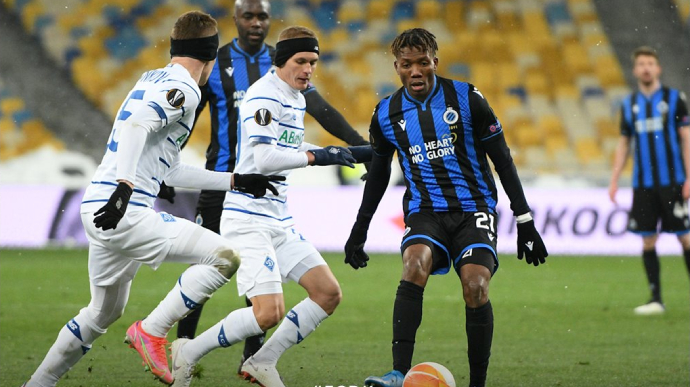 Динамо сыграло вничью с Брюгге в первом матче 1/16 финала Лиги Европы