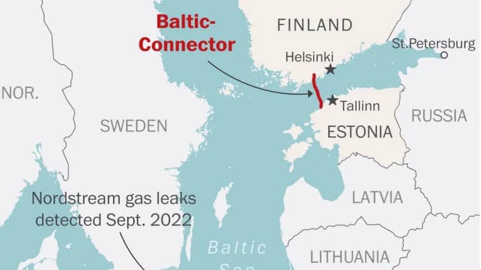 Судна РФ і Китаю були поблизу газогону Balticconnector в момент його прориву - поліція