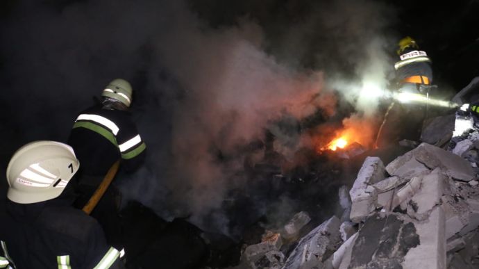 Railway transport facility in Kharkiv hit at night