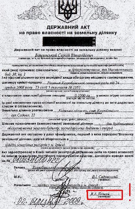 Акт на владение участком в Беличанском лесу на Ващинского, которого считают подставным лицом 
