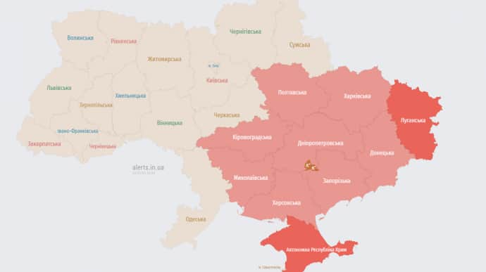 В Україні вдруге за день масштабна тривога через загрозу балістики