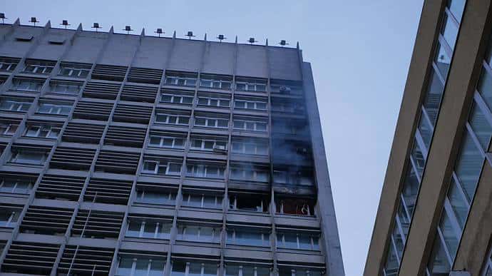В центре Киева горело здание Киевпроекта