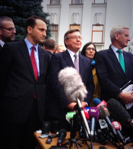 Министры иностранных дел Польши и Швеции после встречи с президентом Виктором Януковичем. Фото Павла Шеремета