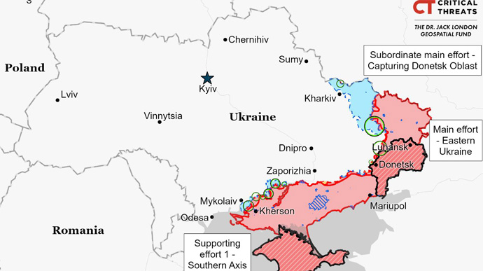 Путин больше хочет удержать оккупированный юг Украины, а не Луганщину – ISW