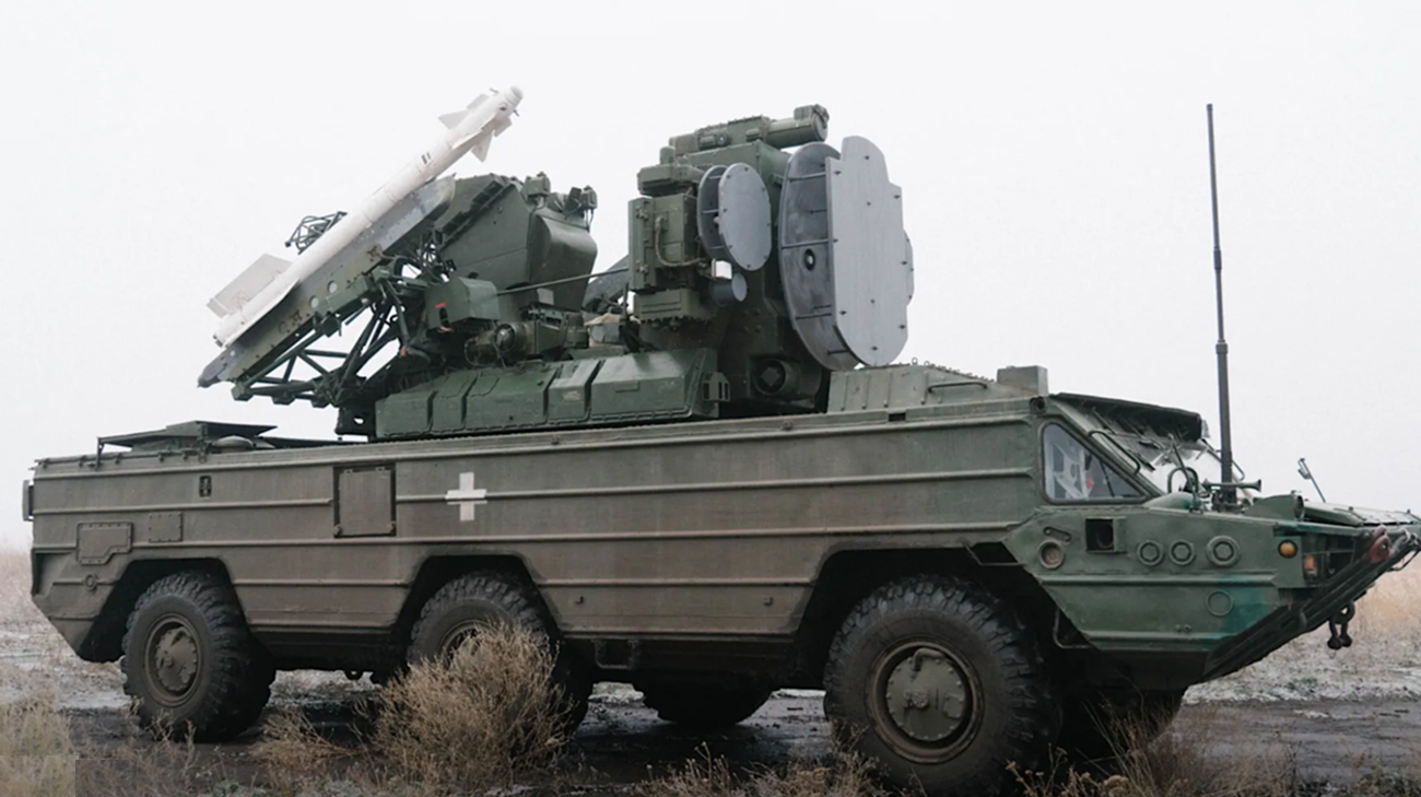 Ukrainian forces destroy Russian Osa air defence system designed to down drones – video