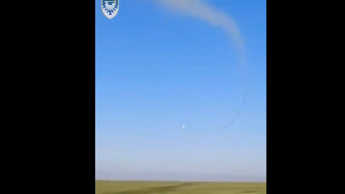 Захисники показали, як у п'ятницю знищили ворожу ракету з ПЗРК 