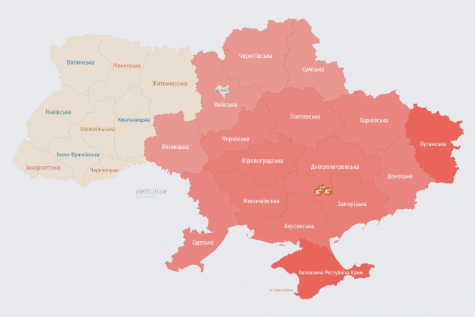 Карта alerts.in.ua