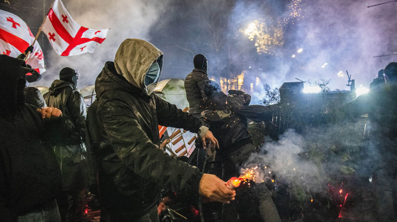 Georgia's new "president" bans masks and pyrotechnics at protests and takes away state protection from his predecessor