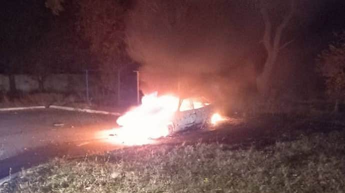 Ukrainian partisans blow up car with looters in Melitopol