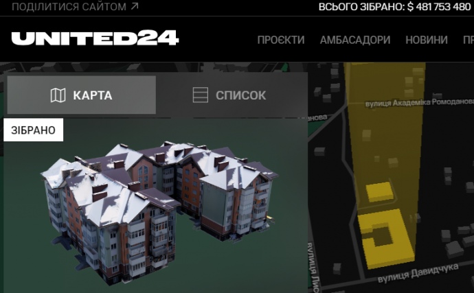 Rebuilding of housing destroyed by Russians can now be seen online in 3D