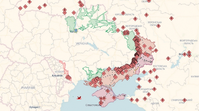 DeepState: Росіяни просунулися в районах 10 населених пунктів