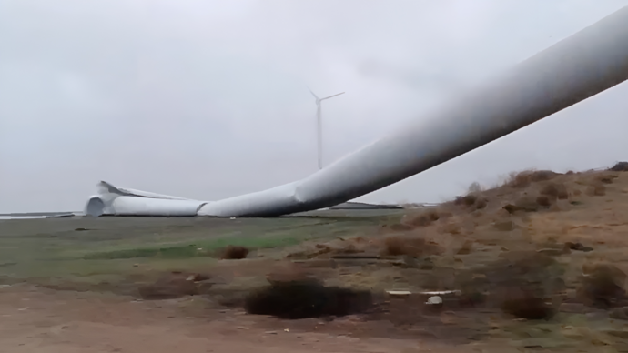 Russian drone damages British company's wind farm in Odesa Oblast – video