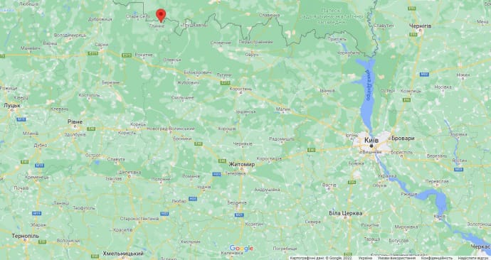 Село Познань в Ровенской области, где пограничники зафиксировали следы артобстрелов с территории Беларуси