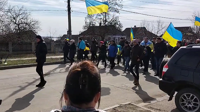 Rallies against Russian occupation army continue in the Kherson region: Bilozerka village held rally on 14 March