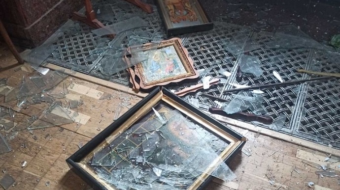 Cathedral damaged during shelling in Kharkiv