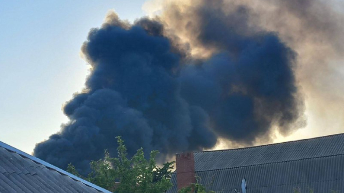 Russian media and separatists say oil depot on fire in Russian-occupied Donetsk