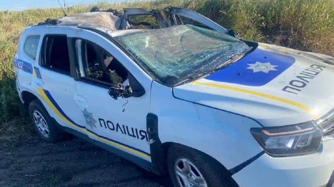 Russians attack police car in Donetsk Oblast with drone, killing policeman – photo