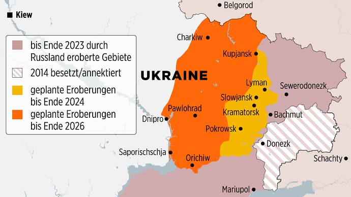 ISW проаналізував російський план окупації України до 2026 року, що опублікував Bild
