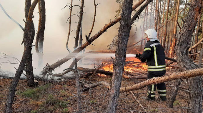 На Луганщині черговий підпал: детонують снаряди, вогонь підступає до електропідстанцій