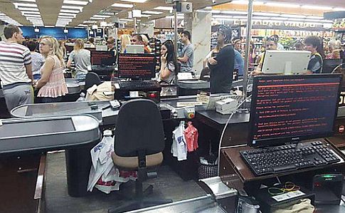 Супермаркет в Харькове во время атаки вируса Petya